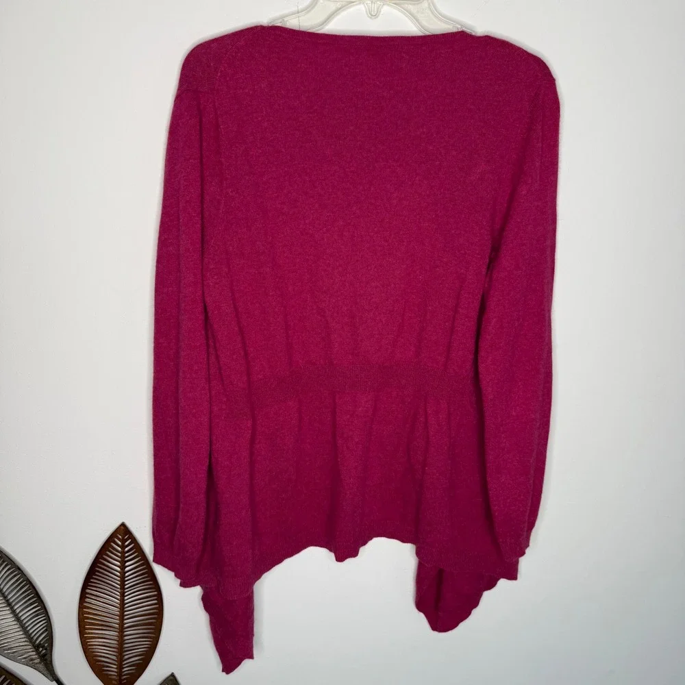 Boden Pink Cashmere Angora Blend Waterfall Open Cardigan Sweater Womens 12 WK662